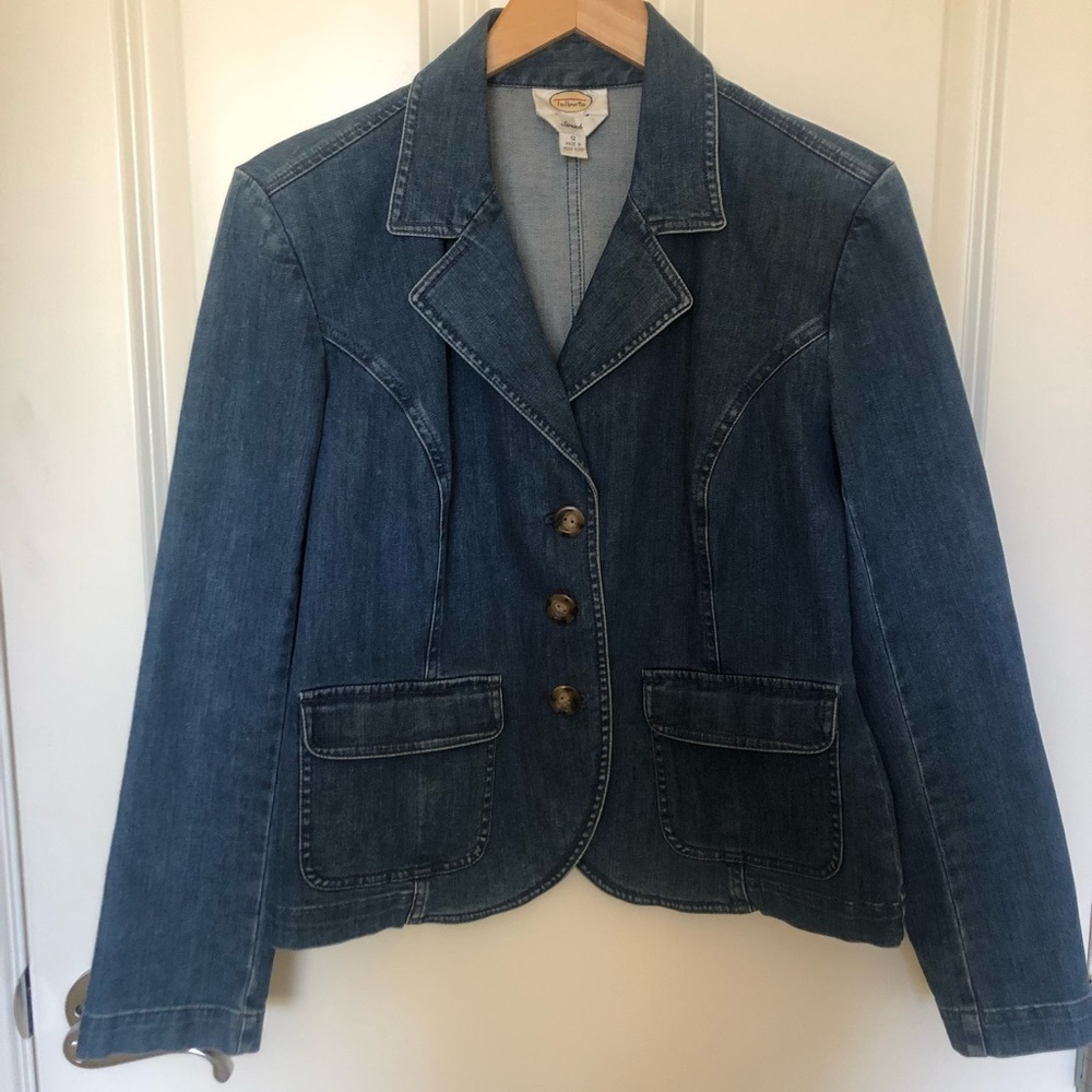 Talbots Denim Blazer Size 12.  Stretch Cotton